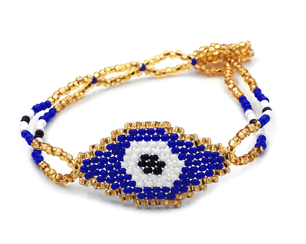 Evil Eye Seed Bead Bracelet - Mia Jewel Shop - Handmade Jewelry